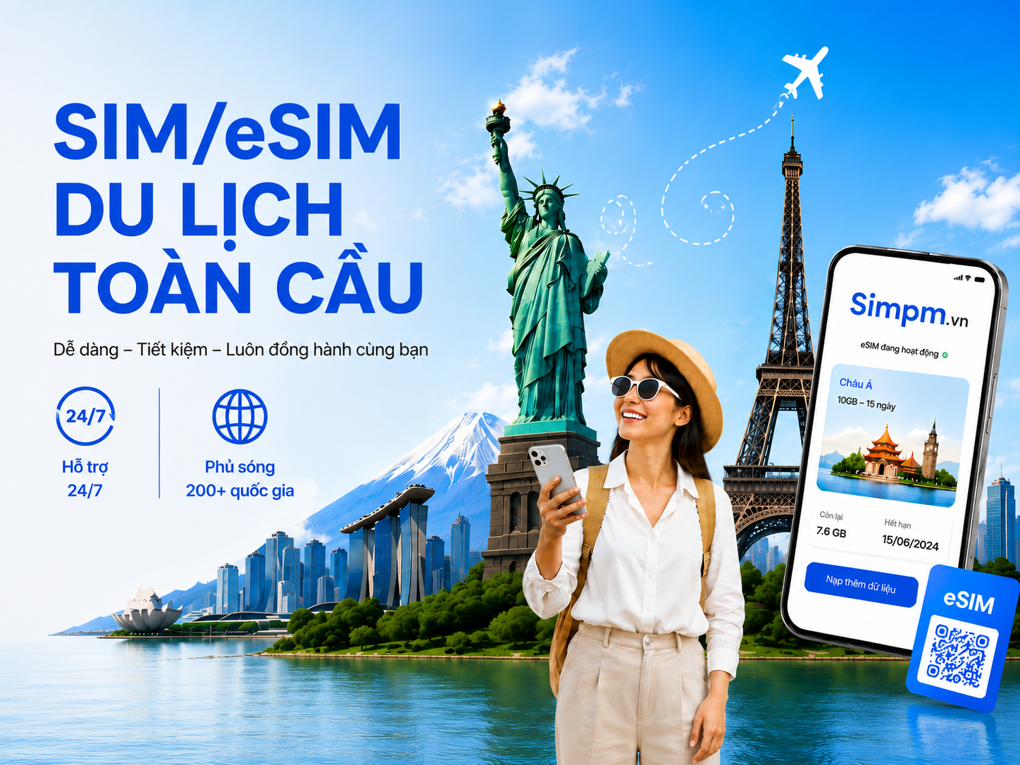 SimPM – Travel eSIM for 200+ Countries 11 SIMPM phone banner