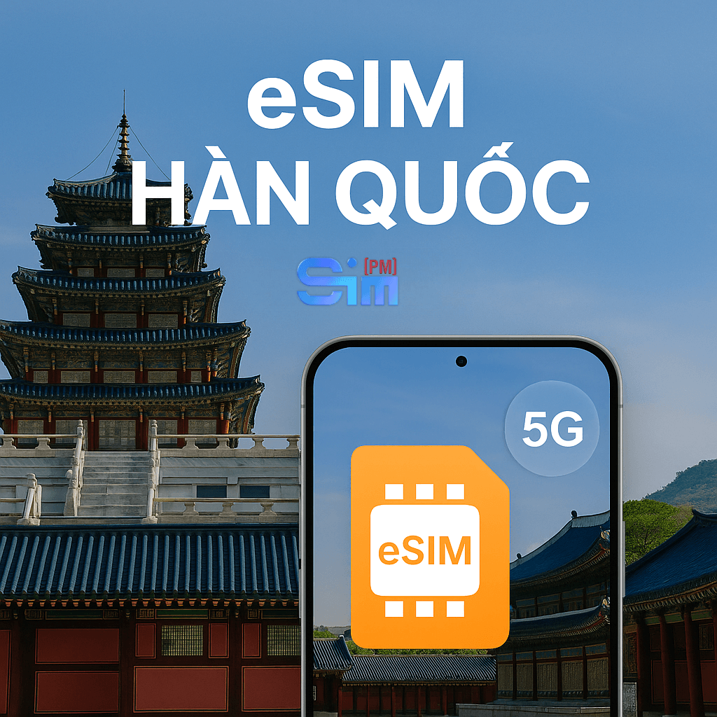 South Korea travel eSIM at SimPM