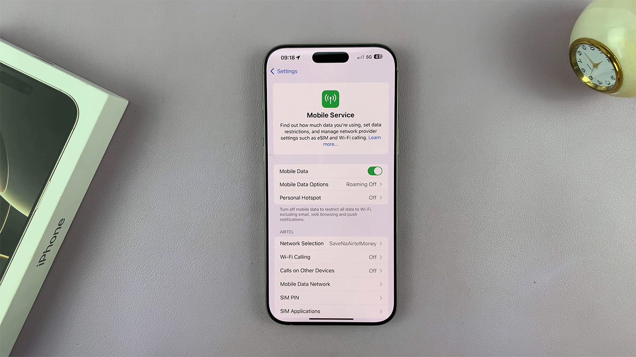 Turn on mobile data for the China eSIM