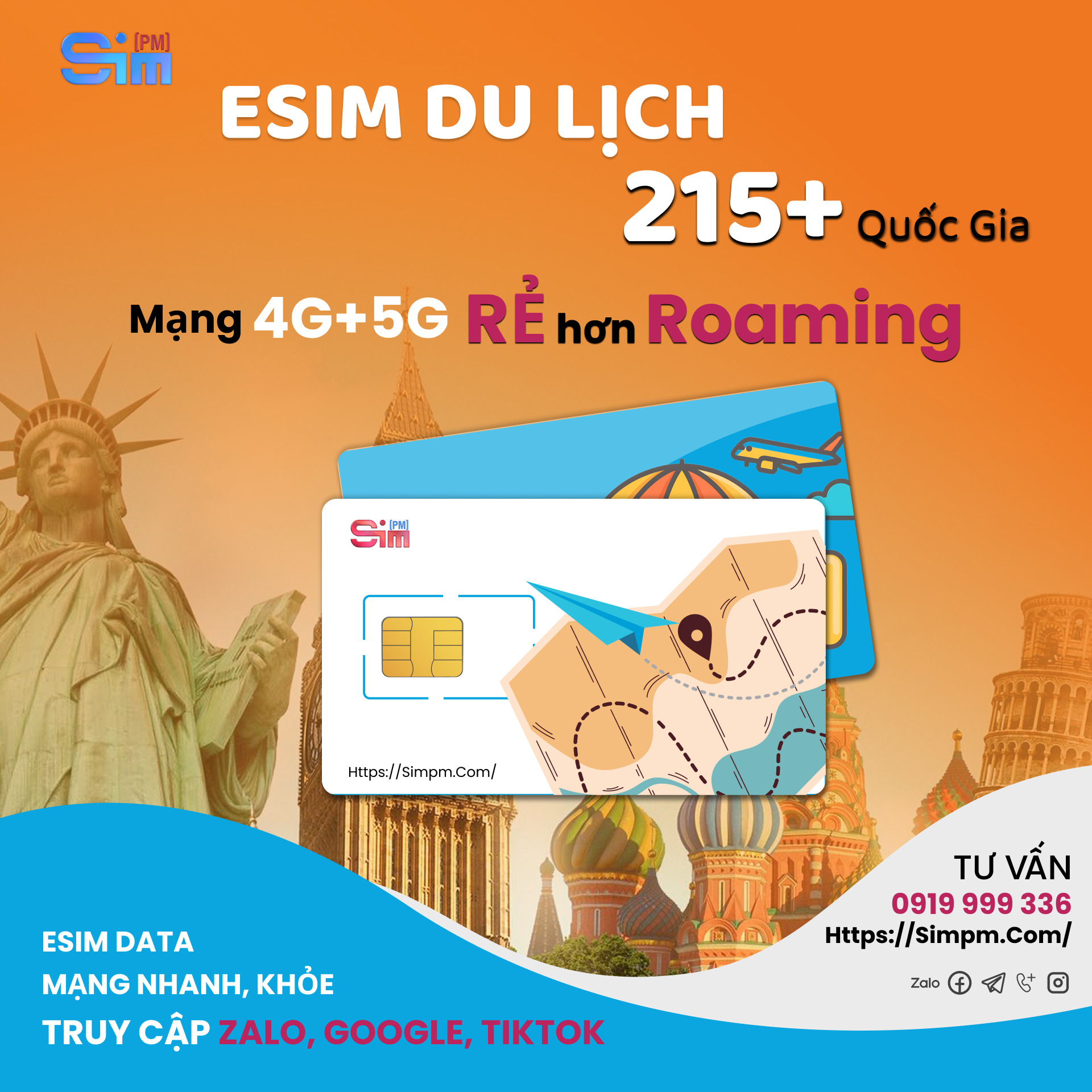 Choose a travel eSIM for every device at SimPM