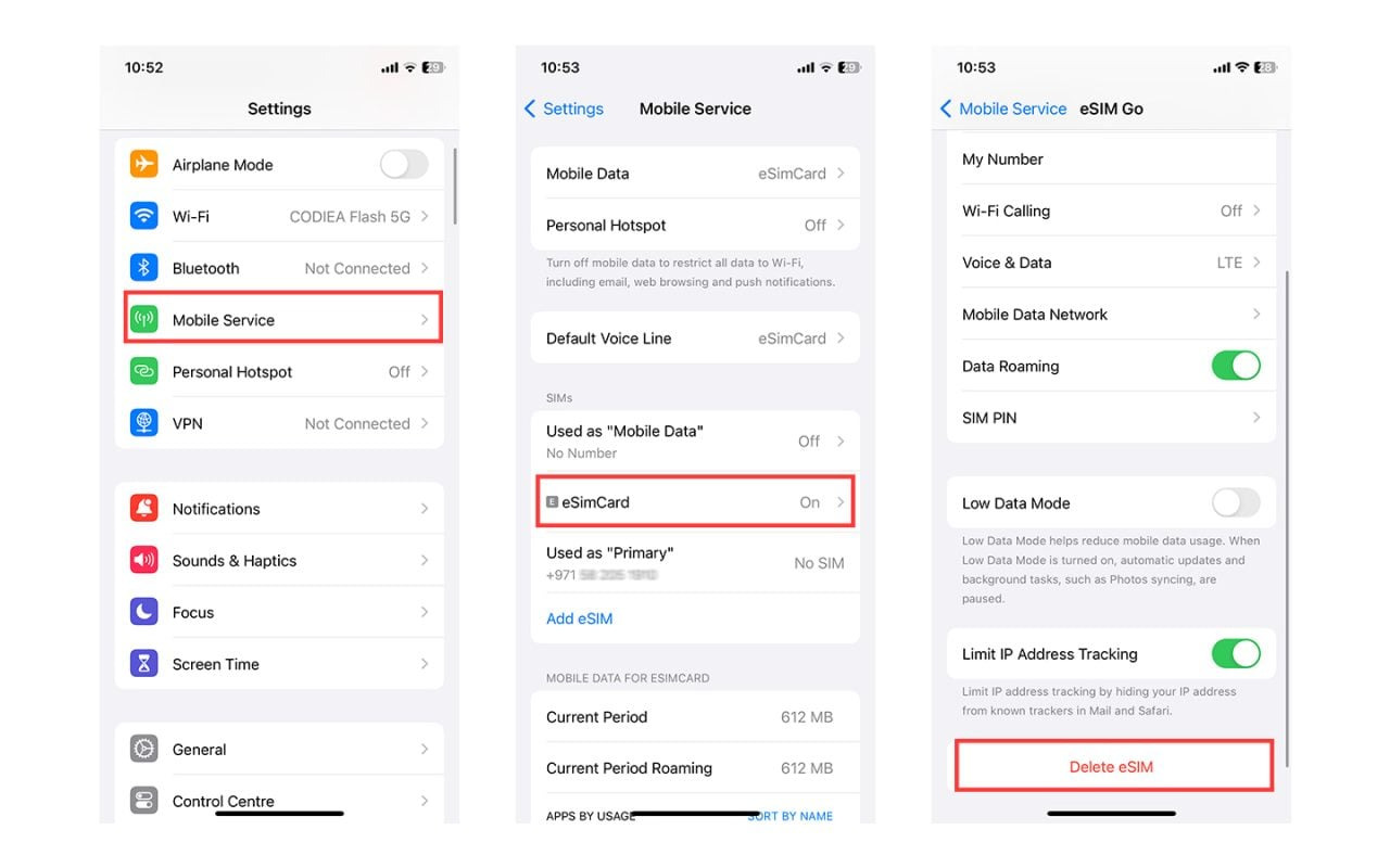 Step-by-step guide to deleting an eSIM on iPhone