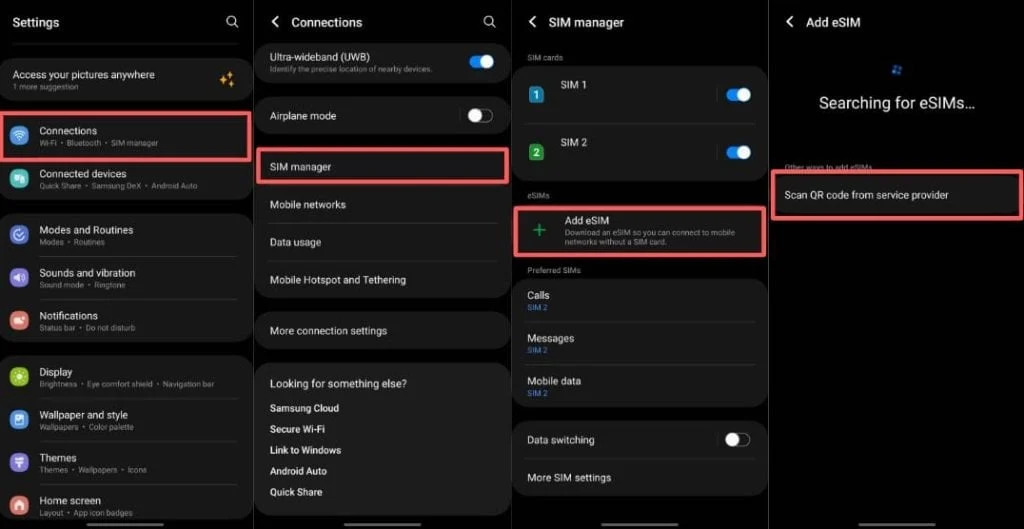 how to install esim on android