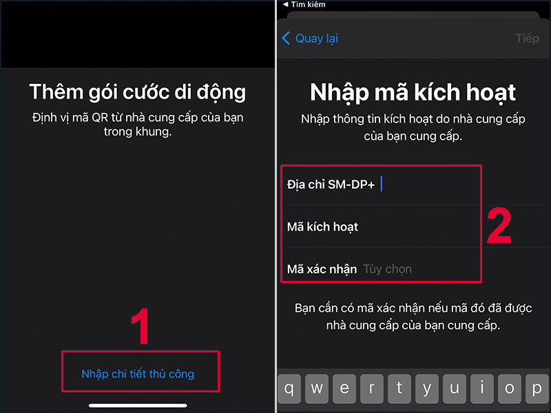 Manually set up eSIM 14 Pro Max