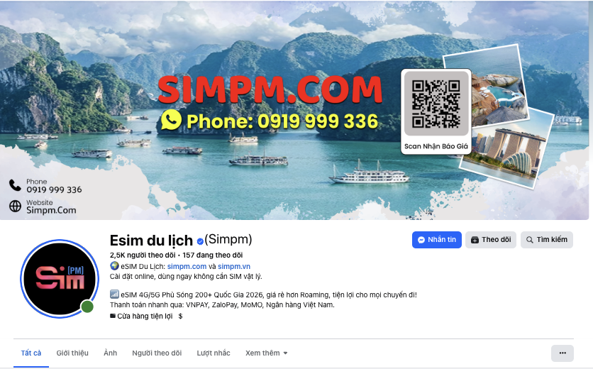 Fanpage hỗ trợ của SIMPM