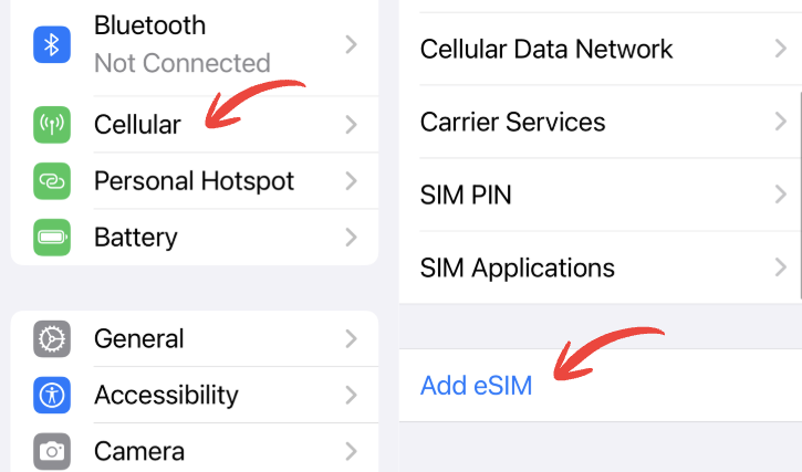 how to install esim on iphone